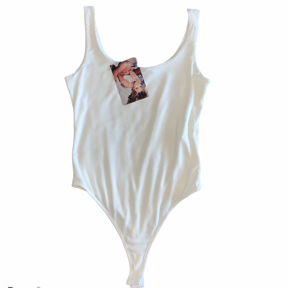 NWT naked wardrobe White The NW Tank Bodysuit Top